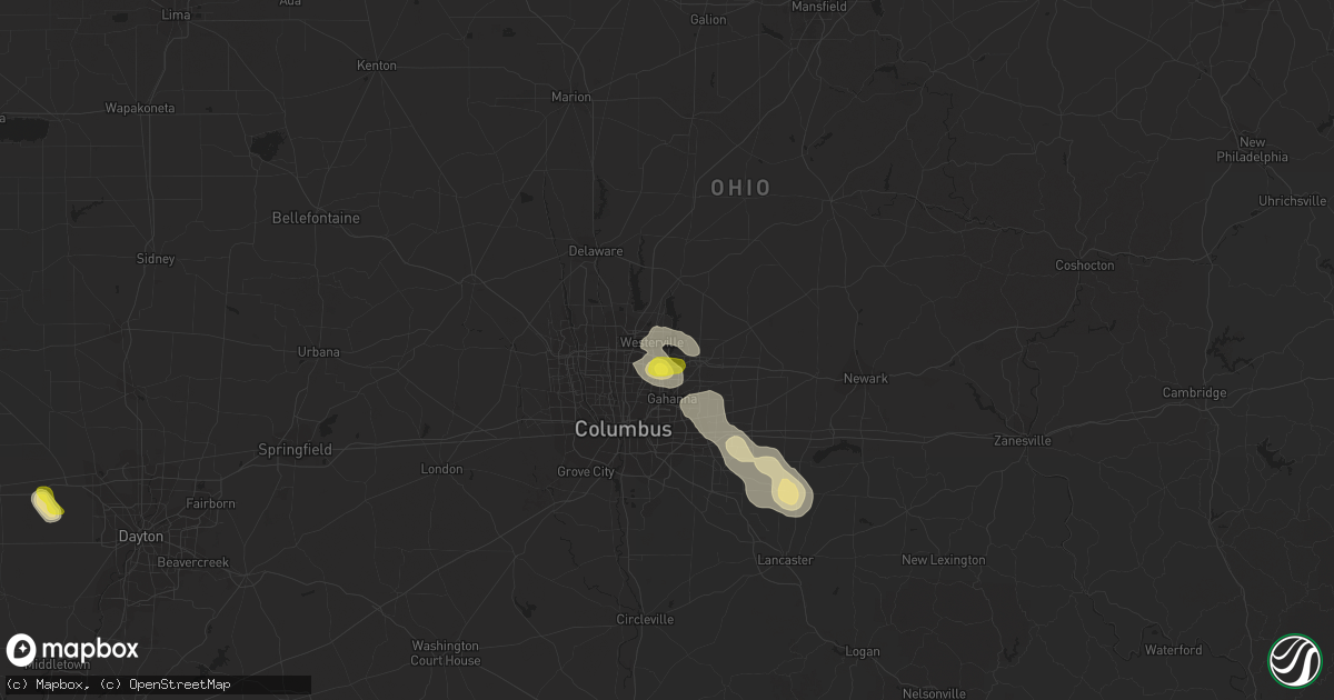 Hail map in Westerville, OH on June 16, 2018