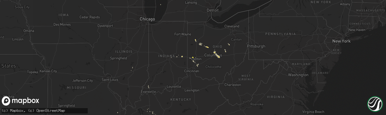 Hail map on June 16, 2018