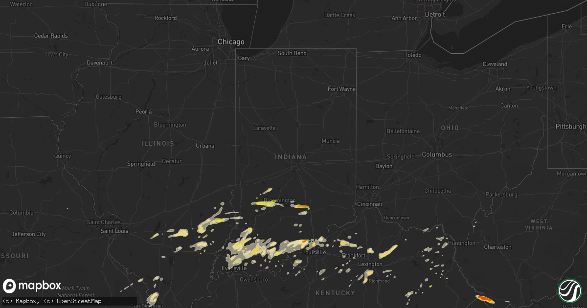 Hail map in Indiana on June 16, 2019