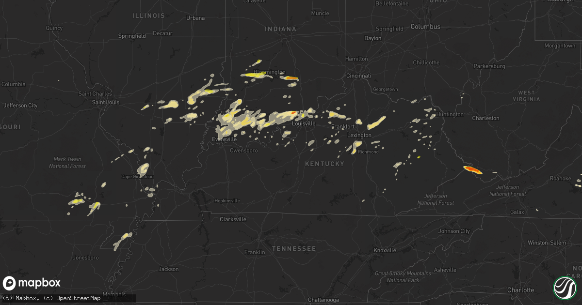Hail map in Kentucky on June 16, 2019