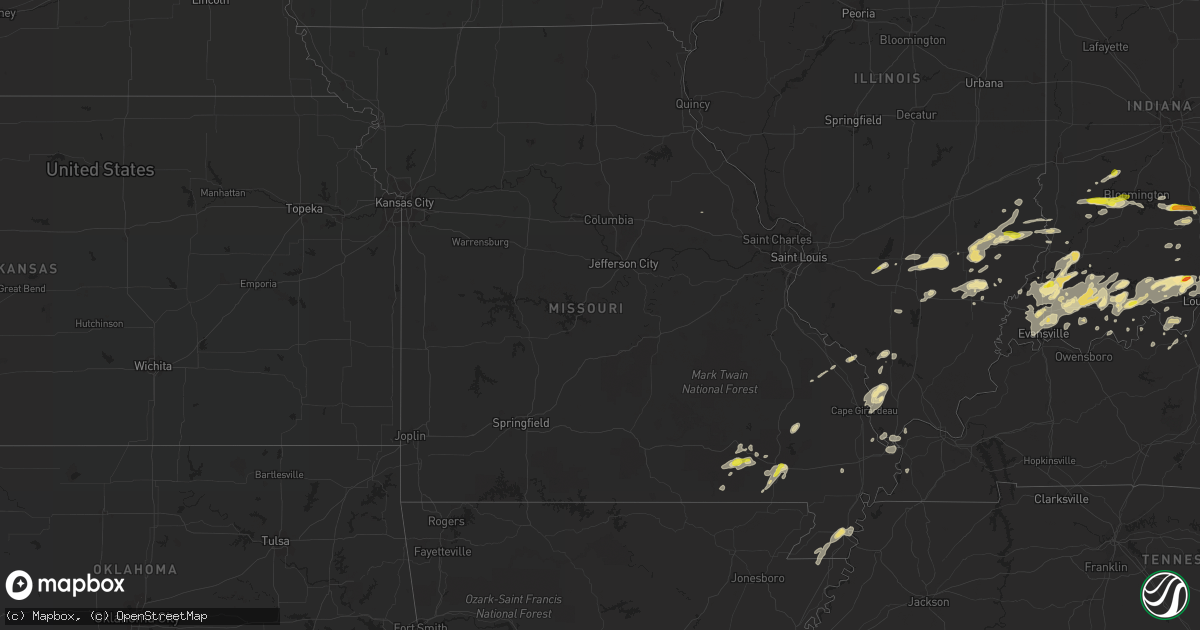 Hail map in Missouri on June 16, 2019