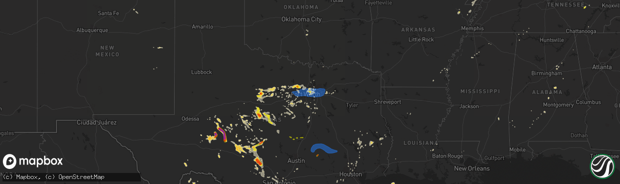 Hail map on June 16, 2019