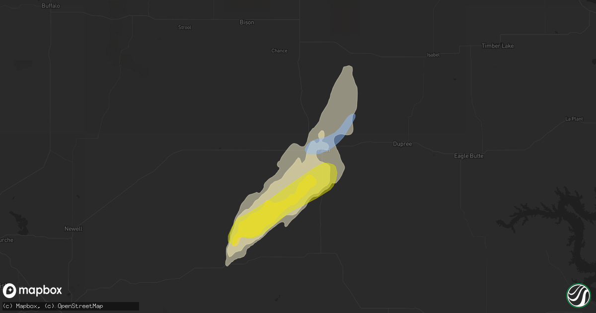 Hail map in Faith, SD on June 16, 2020