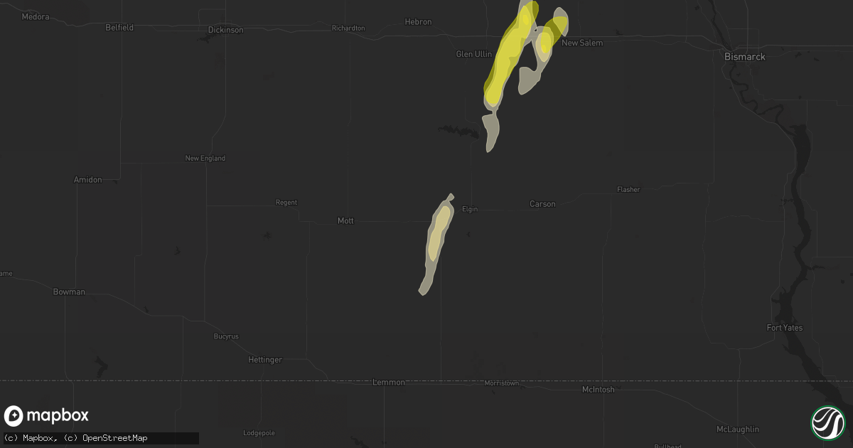 Hail map in New Leipzig, ND on June 16, 2020