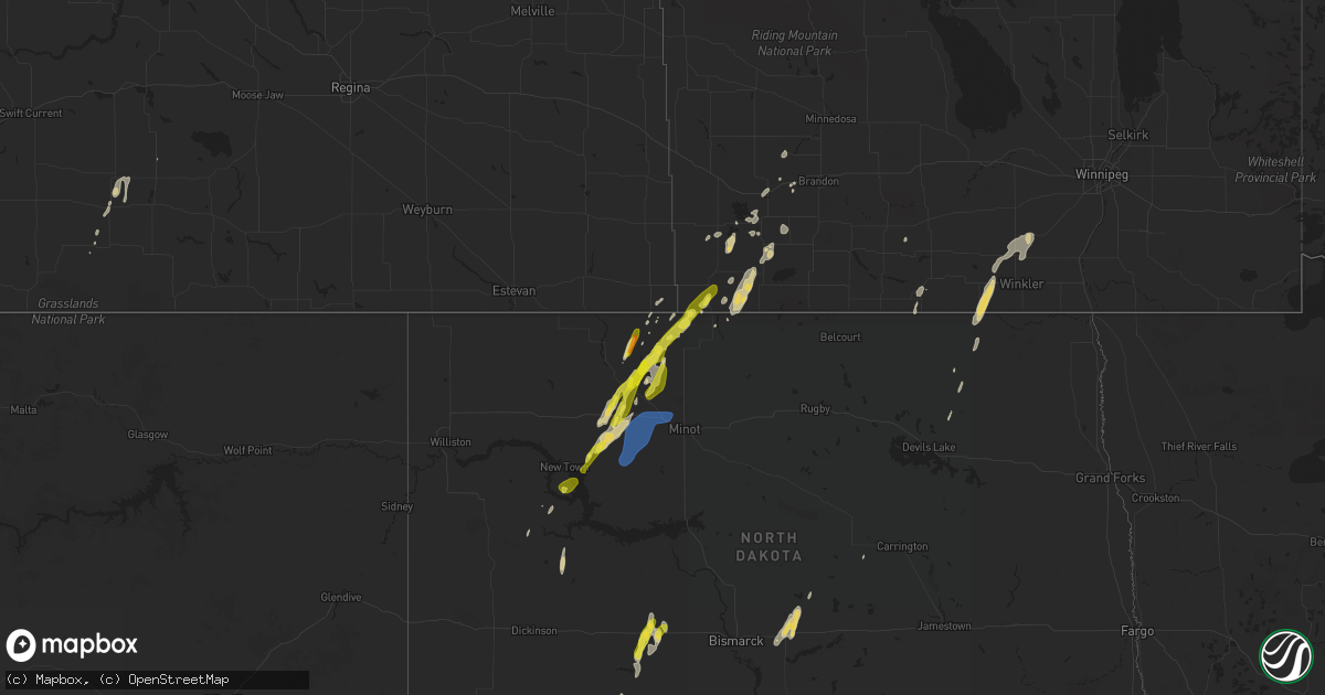 Hail map on June 16, 2020
