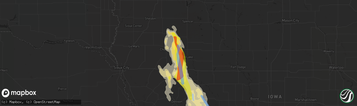 Hail map in Alta, IA on June 16, 2021