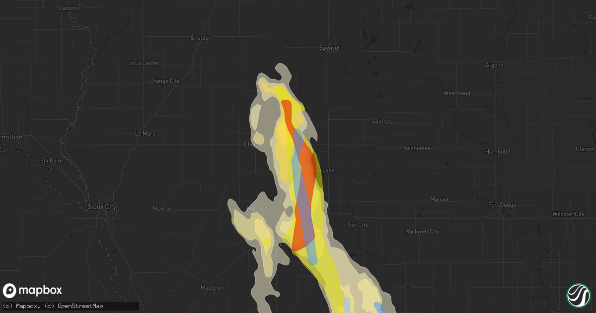 Hail map in Alta, IA on June 16, 2021