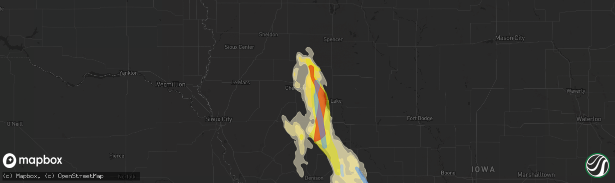 Hail map in Aurelia, IA on June 16, 2021