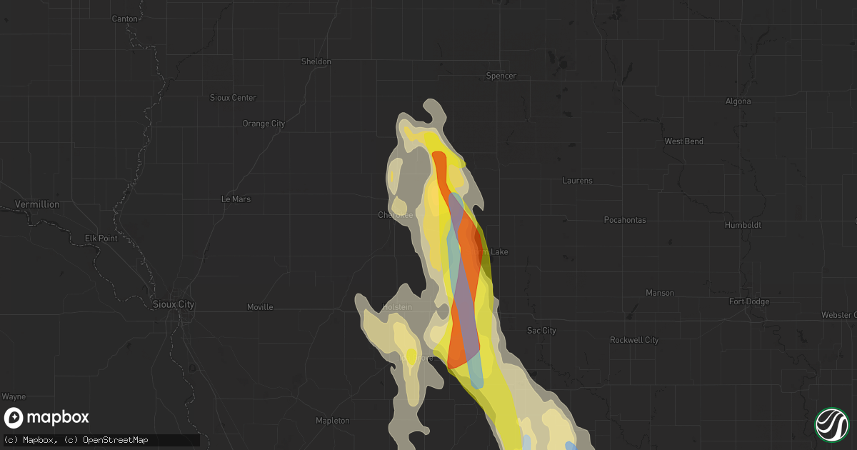 Hail map in Aurelia, IA on June 16, 2021