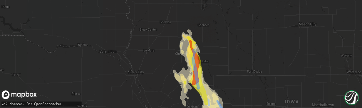 Hail map in Cherokee, IA on June 16, 2021