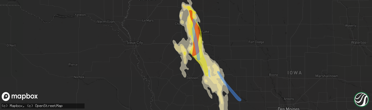 Hail map in Ida Grove, IA on June 16, 2021