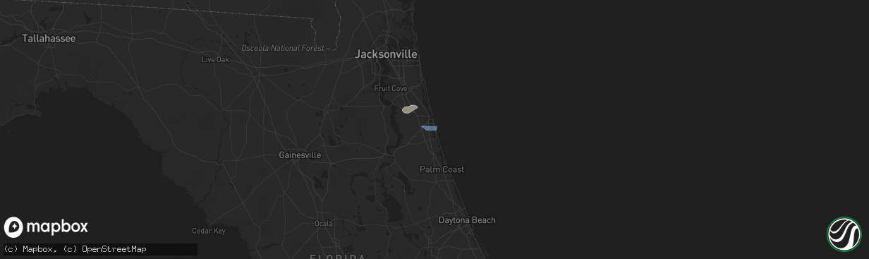 Hail map in Saint Augustine, FL on June 16, 2021