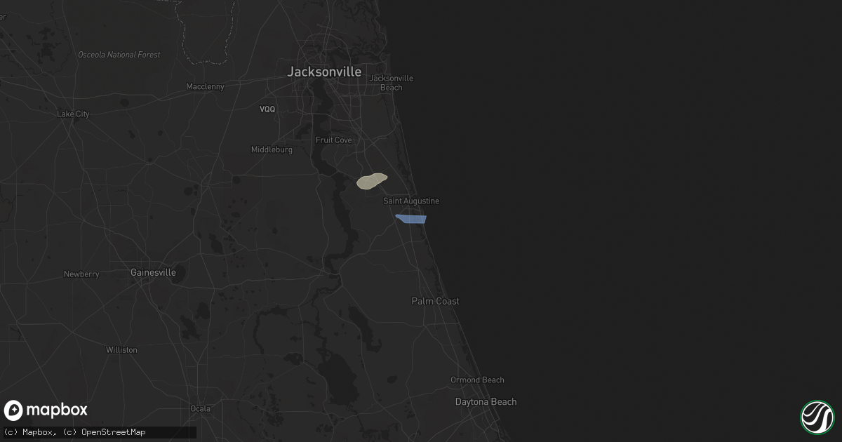 Hail map in Saint Augustine, FL on June 16, 2021