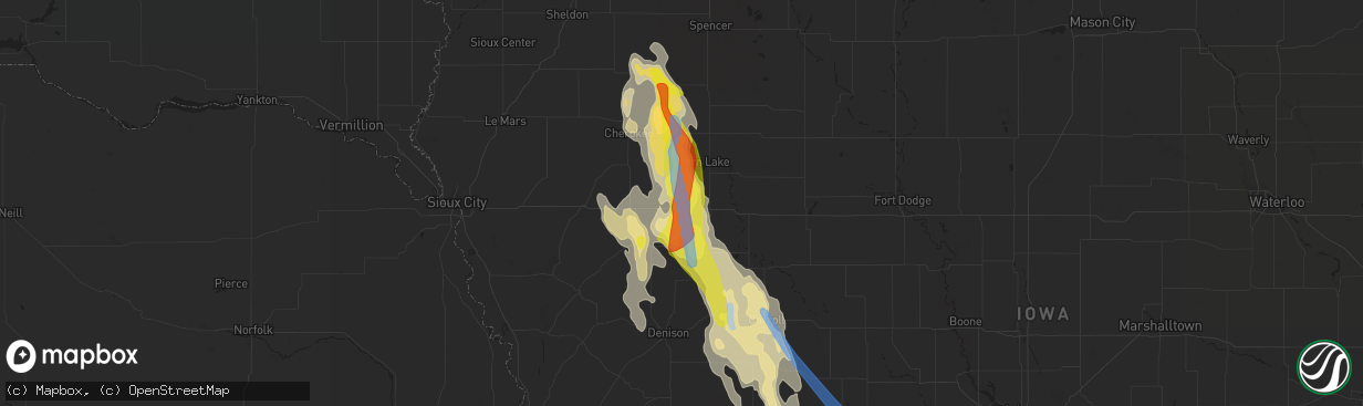 Hail map in Schaller, IA on June 16, 2021