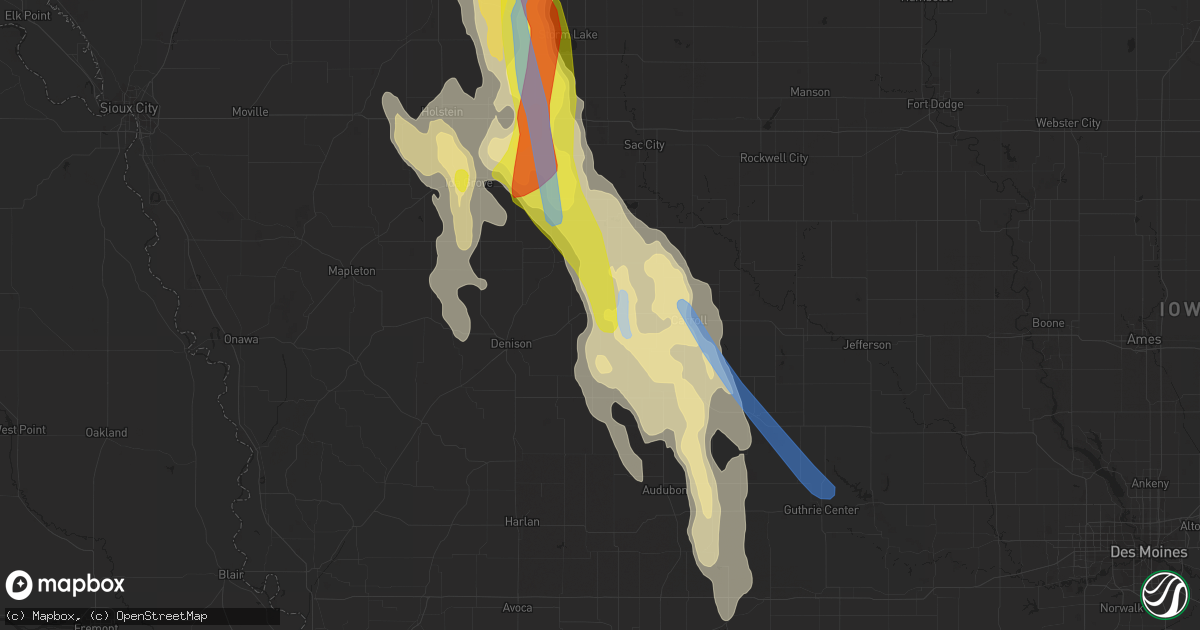 Hail map in Westside, IA on June 16, 2021