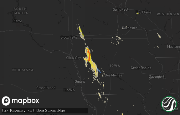 Hail map preview on 06-16-2021