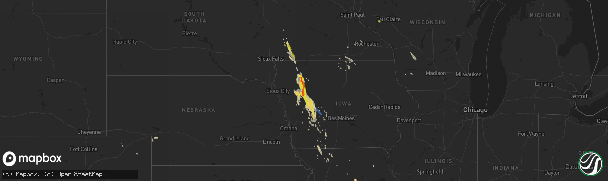 Hail map on June 16, 2021