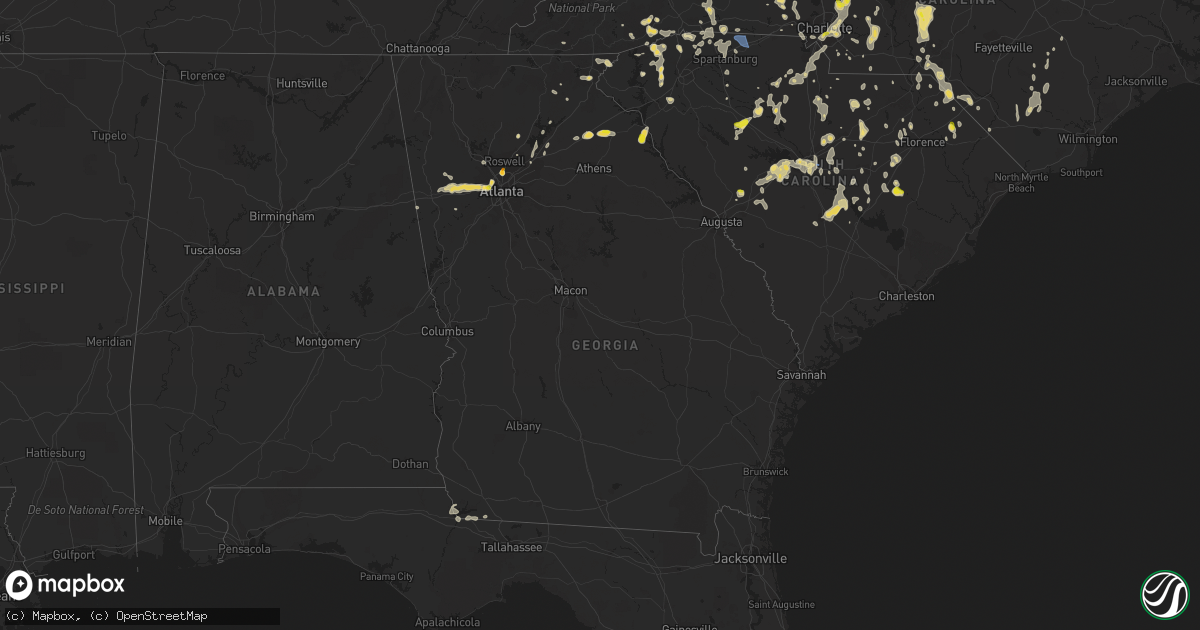 Hail map in Georgia on June 16, 2022