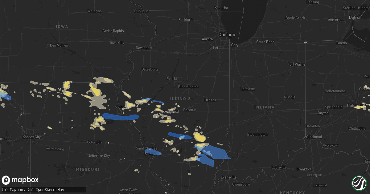 Hail map in Illinois on June 16, 2022