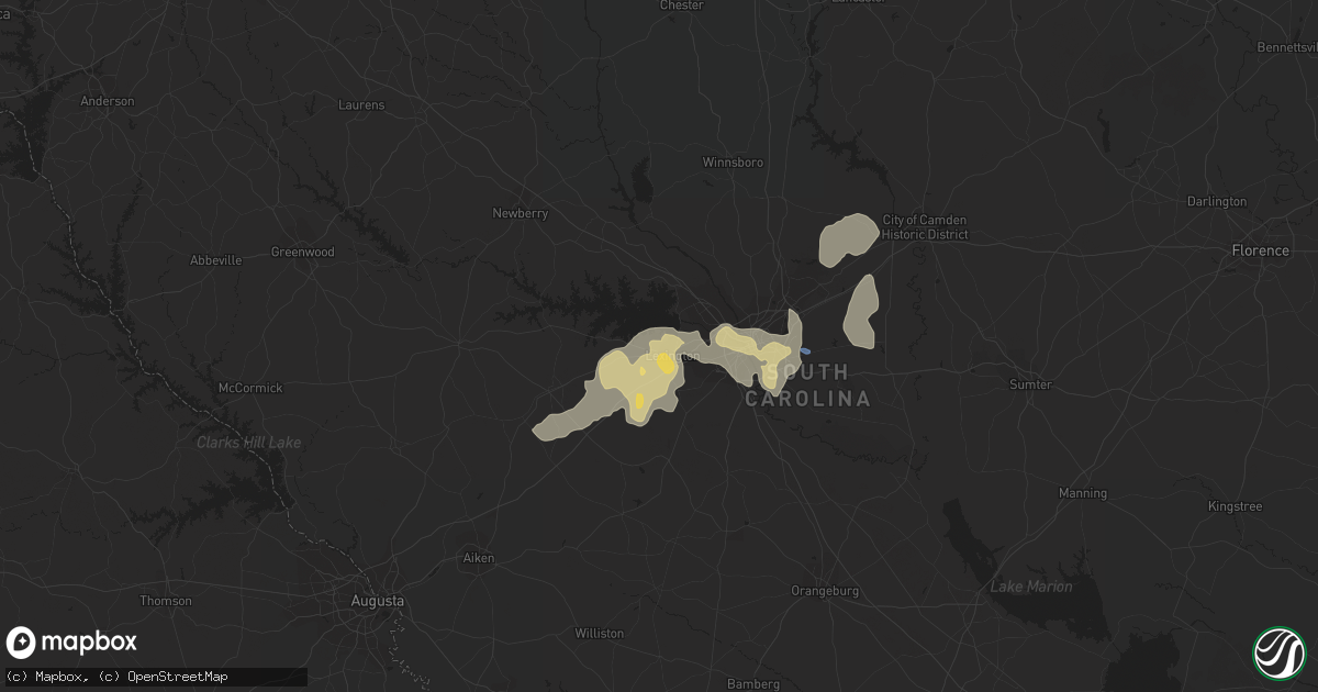 Hail map in Lexington, SC on June 16, 2022