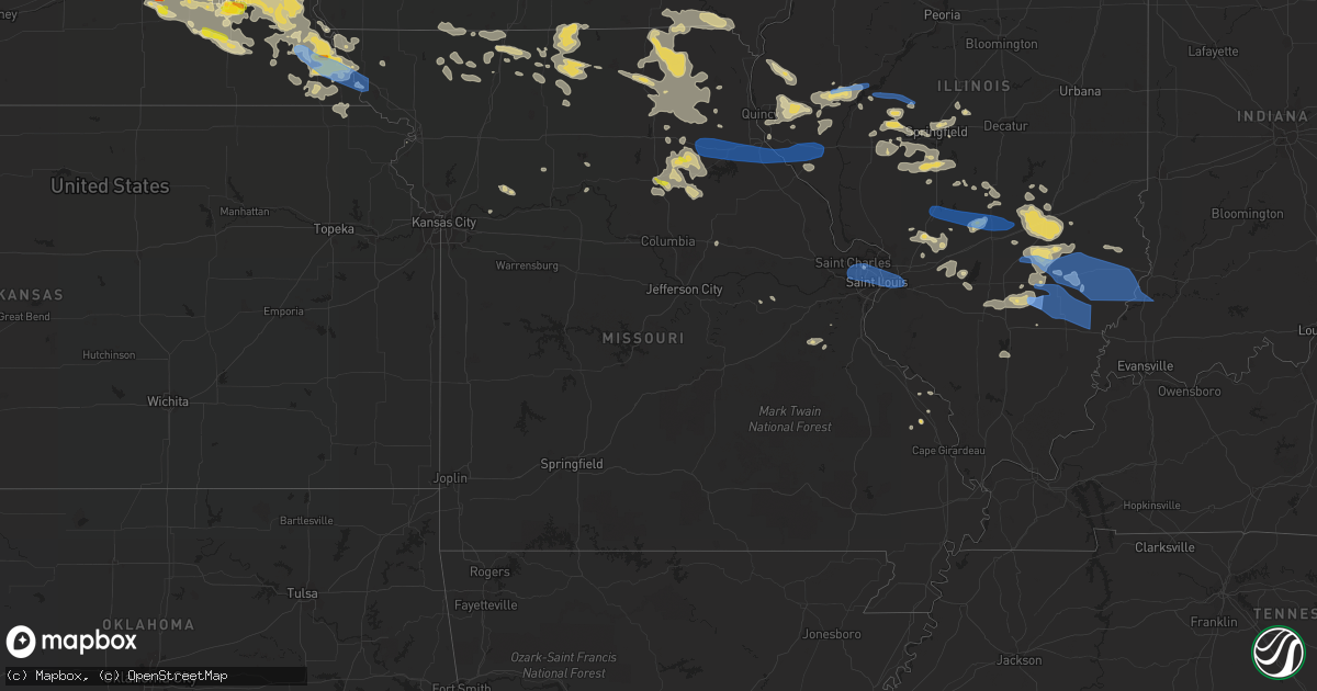 Hail map in Missouri on June 16, 2022