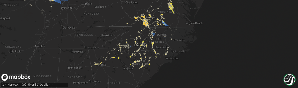 Hail map in North Carolina on June 16, 2022