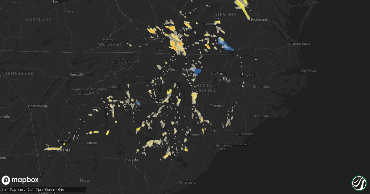 Hail map in North Carolina on June 16, 2022