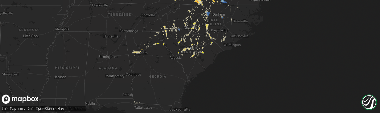 Hail map in South Carolina on June 16, 2022