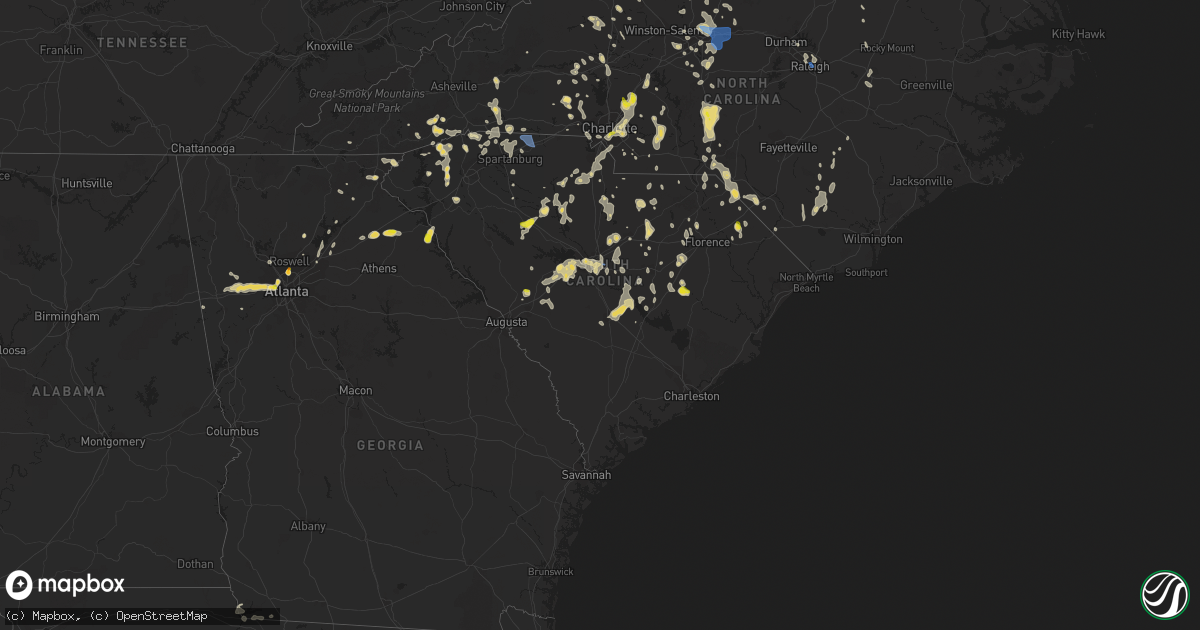 Hail map in South Carolina on June 16, 2022