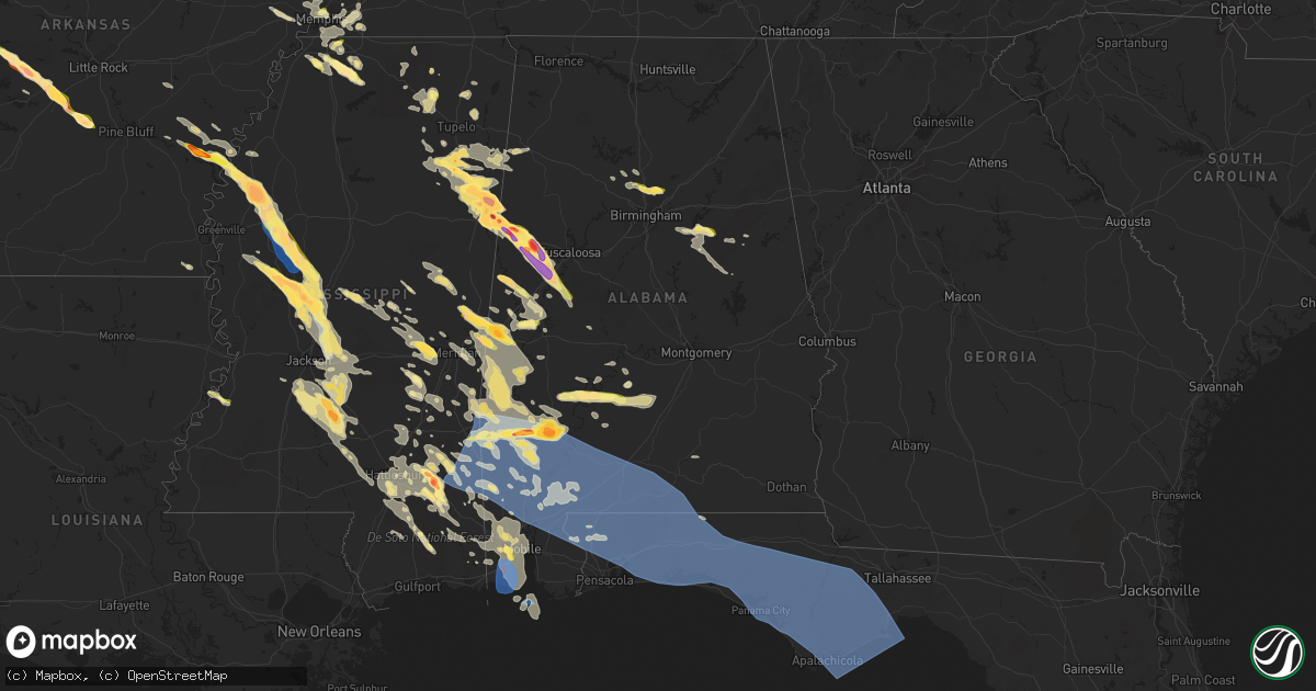 Hail map in Alabama on June 16, 2023