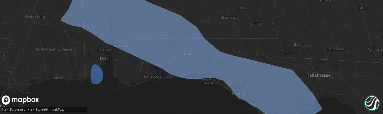 Hail map in Atmore, AL on June 16, 2023