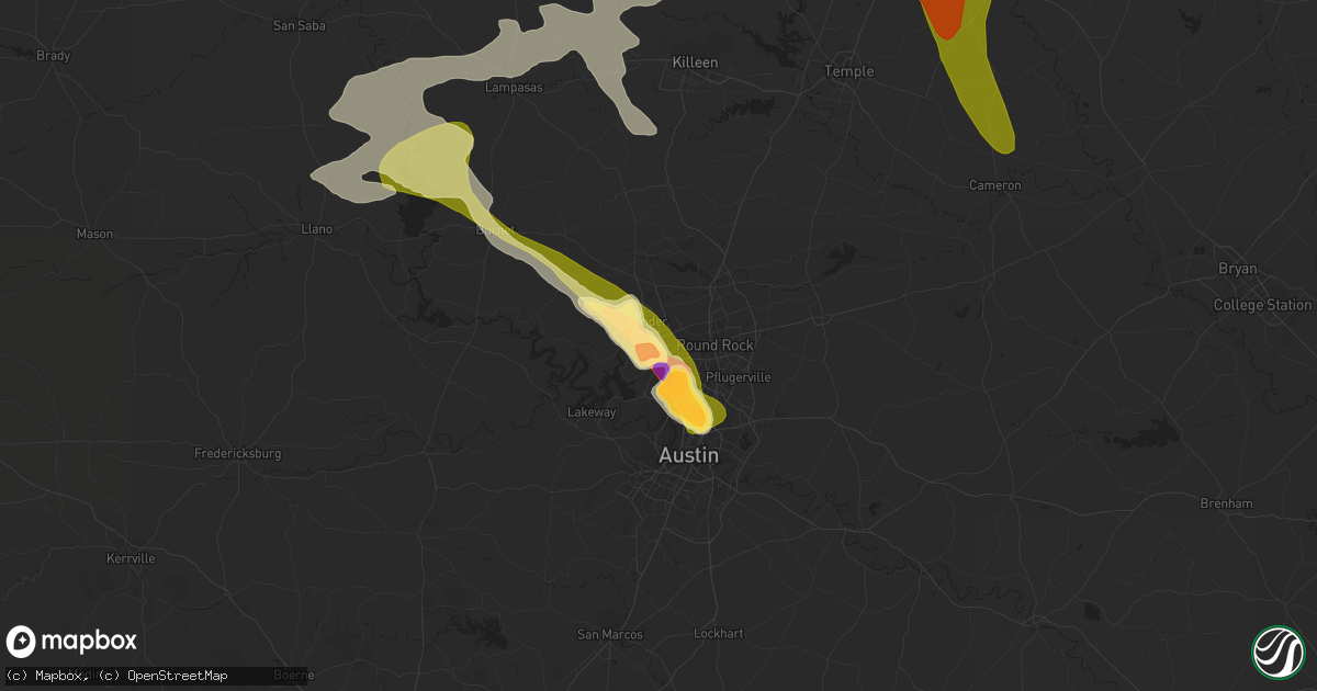 Hail map in Cedar Park, TX on June 16, 2023