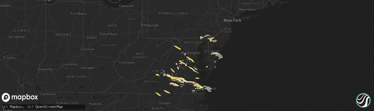 Hail map in Delaware on June 16, 2023