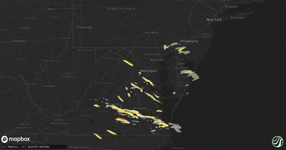 Hail map in Delaware on June 16, 2023