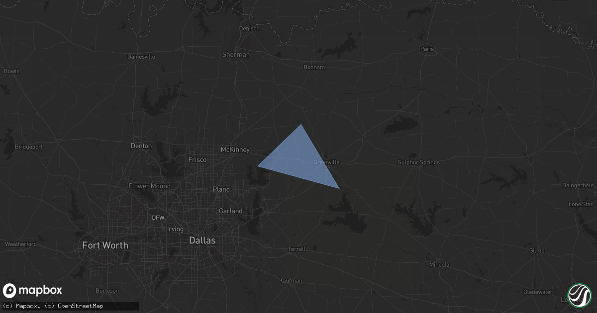 Hail map in Farmersville, TX on June 16, 2023