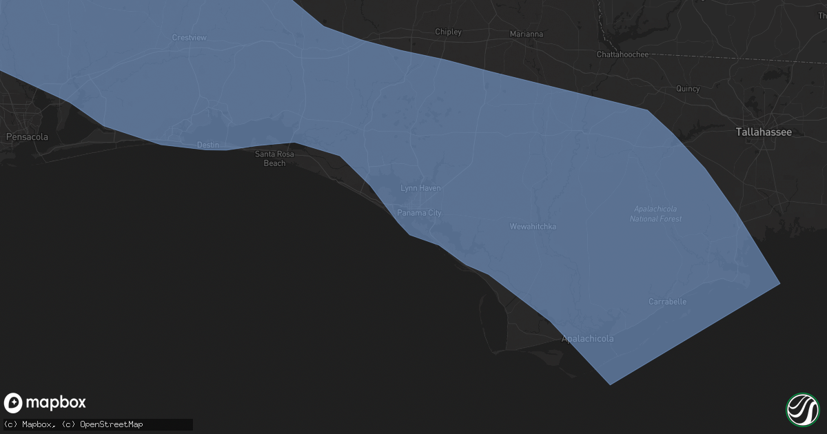 Hail map in Panama City, FL on June 16, 2023