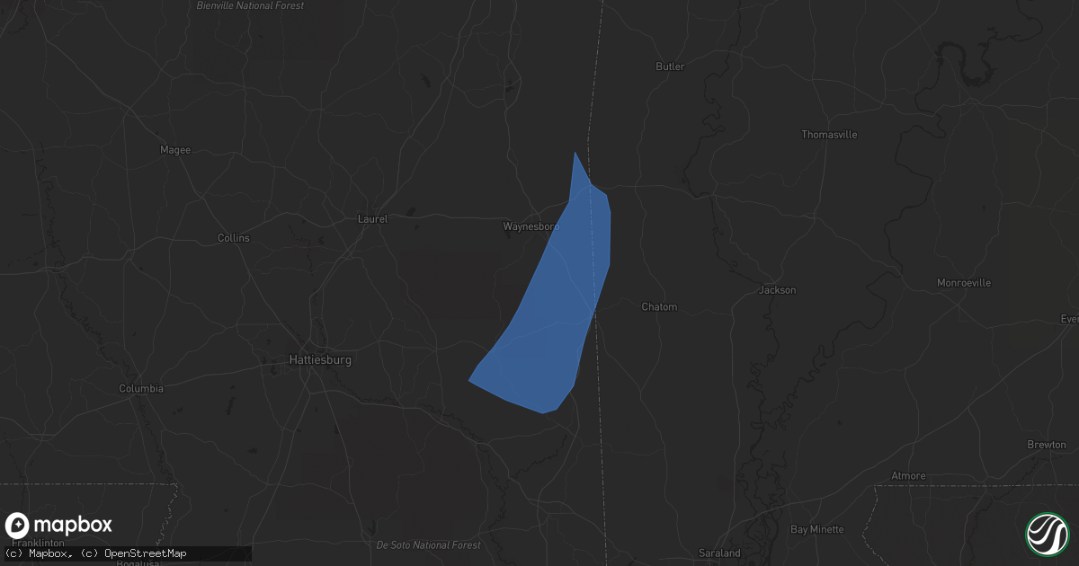 Hail map in Silas, AL on June 16, 2023