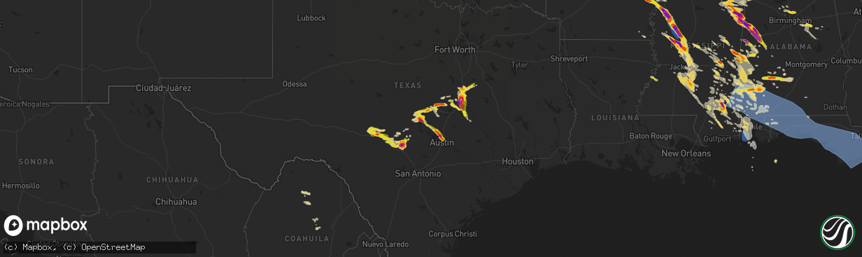 Hail map on June 16, 2023