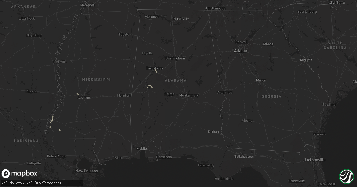 Hail map in Alabama on June 16, 2024