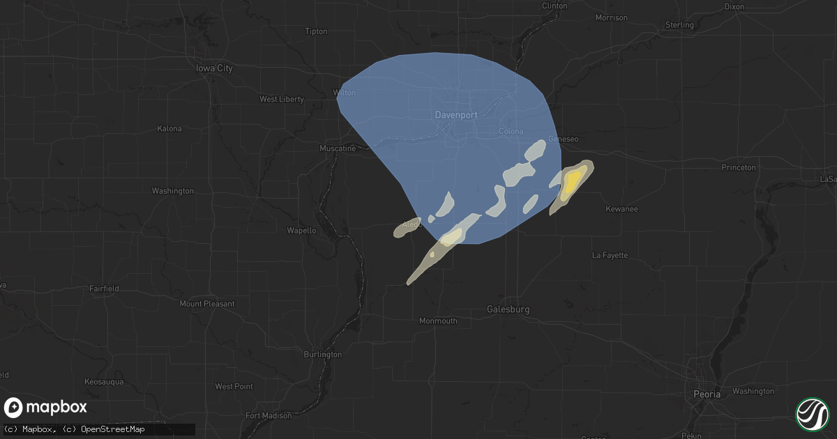 Hail map in Aledo, IL on June 16, 2024