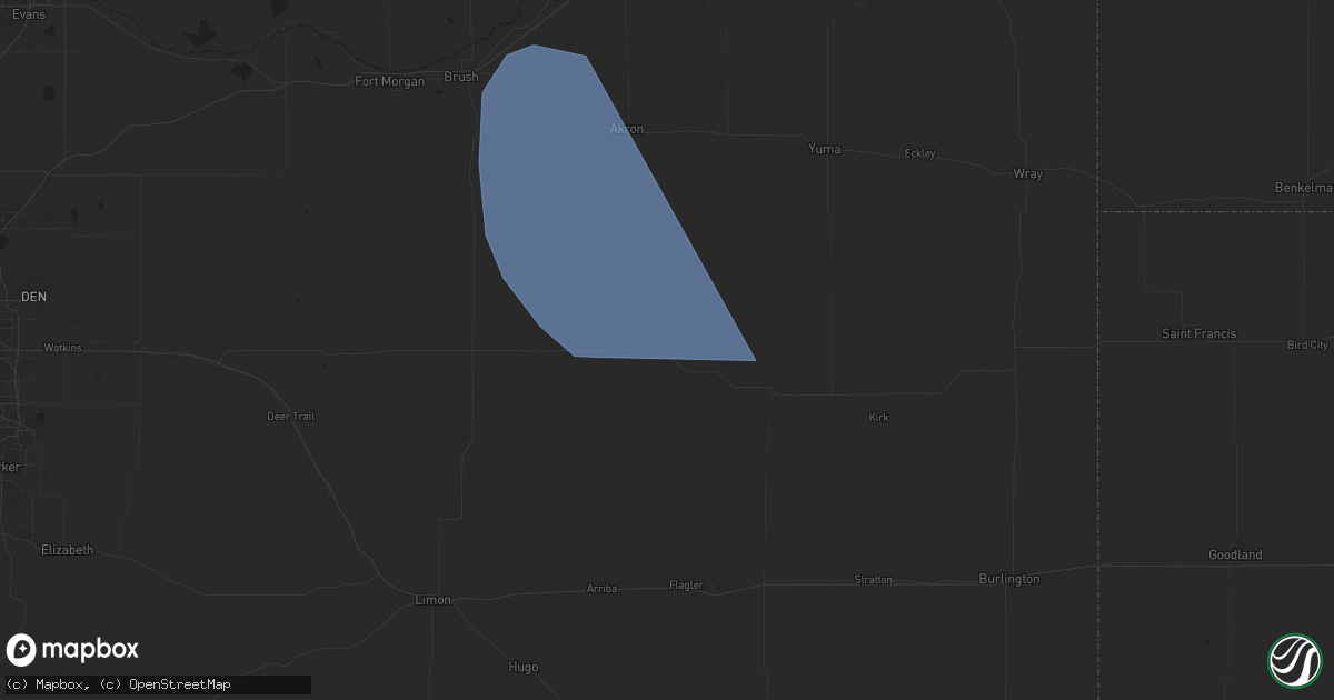 Hail map in Anton, CO on June 16, 2024