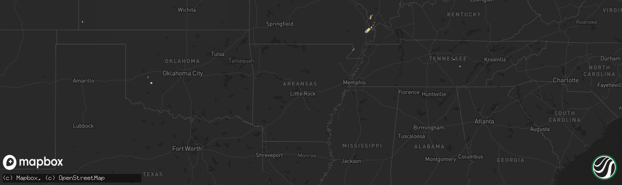 Hail map in Arkansas on June 16, 2024