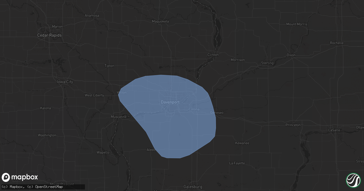 Hail map in Bettendorf, IA on June 16, 2024