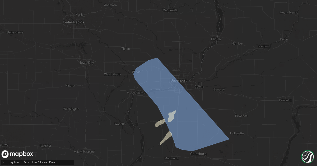 Hail map in Blue Grass, IA on June 16, 2024