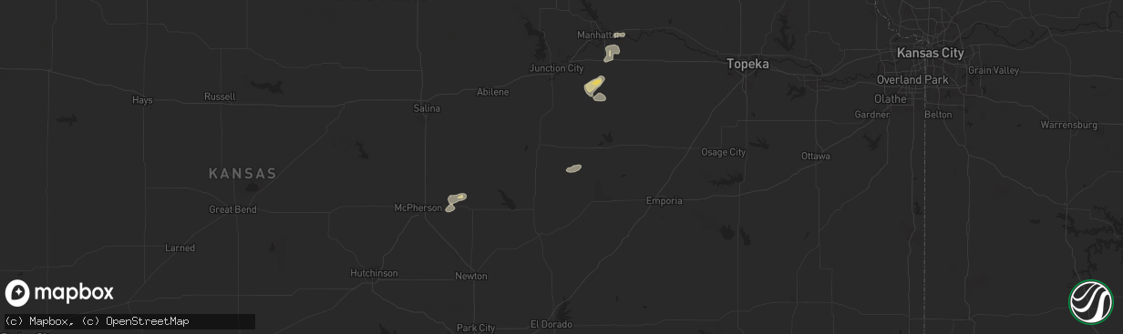Hail map in Burdick, KS on June 16, 2024