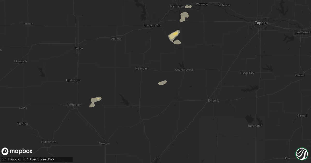Hail map in Burdick, KS on June 16, 2024