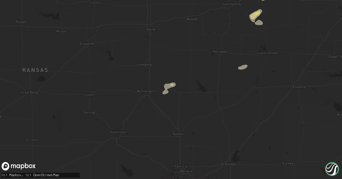 Hail map in Canton, KS on June 16, 2024