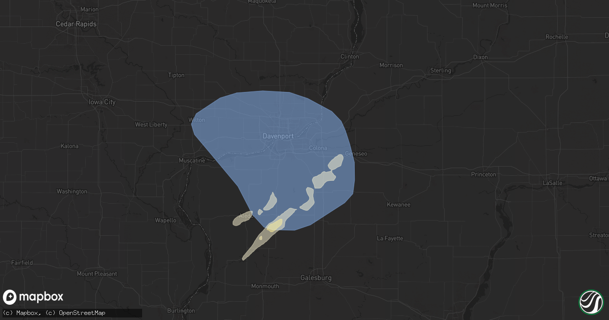 Hail map in Coal Valley, IL on June 16, 2024