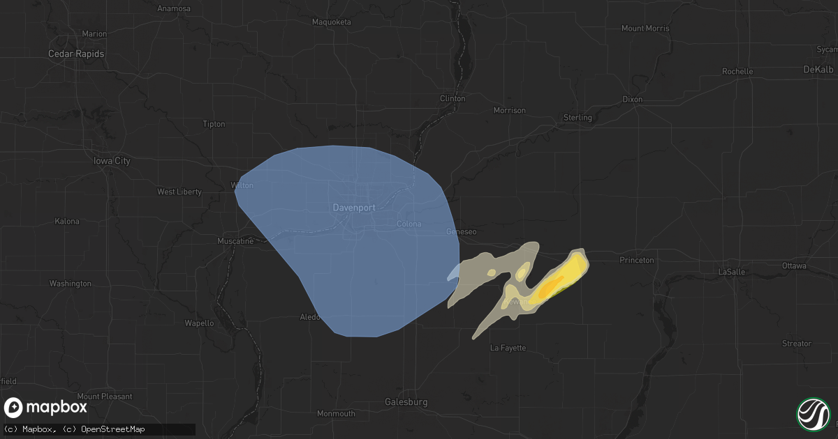 Hail map in Colona, IL on June 16, 2024