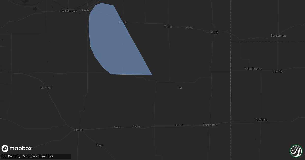 Hail map in Cope, CO on June 16, 2024